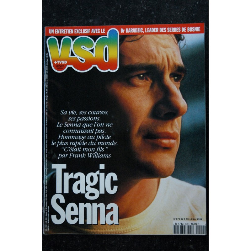 VSD  870  Ayrton SENNA Cover + 21 p. - Alessandra Mussolini - 5 au 10 mai 1994