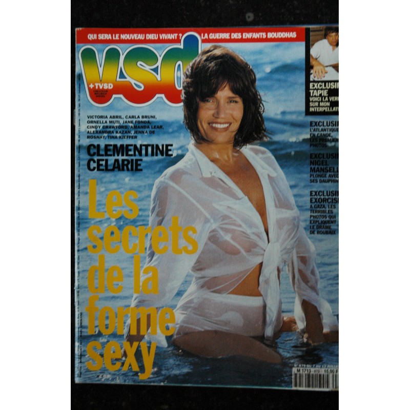 VSD  879  Clémentine Célarié Cover + 4 p. - Abril Muti Fonda Bruni Crawford Lear Kazan Kieffer de Rosnay - 7 au 12 juil. 1994