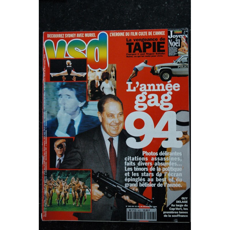 VSD  903  L'année Gag 94 cover + 10 p. - Gainsbourg Je t'aime moi non plus - 22 au 28 décembre 1994