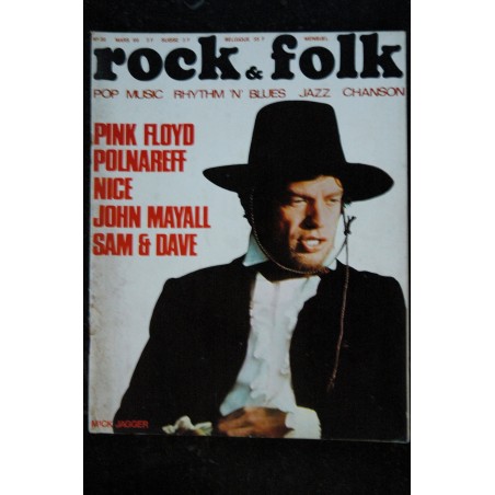 ROCK & FOLK 038 1970 MARS COVER MICK JAGGER ROLLING STONES PINK FLOYD POLNAREFF BARBARA SERGE LAMA NICE JOHN MAYALL