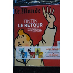 LE MONDE HS 17 2009 SPECIAL TINTIN LE RETOUR STEVEN SPIELBERG GEOPOLITIQUE + CARTE DE VOEUX COLLECTOR HERGE