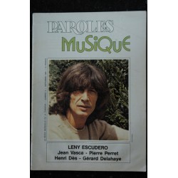 Paroles & Musique 1980 09  n° 2  Leny ESCUDERO - Jean Vasca - Pierre Perret - Henri Dès  ...  44 pages