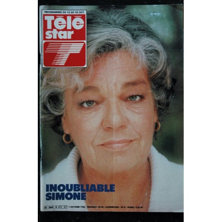 TELE STAR  471   7 oct. 1985 S. SIGNORET cover + 6 p. - Fabrice - Shirley MacLaine - B. Springsteen - Oury Thompson - J Seymour