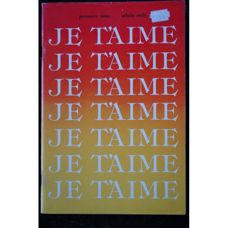 Je t'aime - première issue - Collection ANGELIQUE - Revue Hard Vintage Photo  Adultes - 1976 -  48 pages
