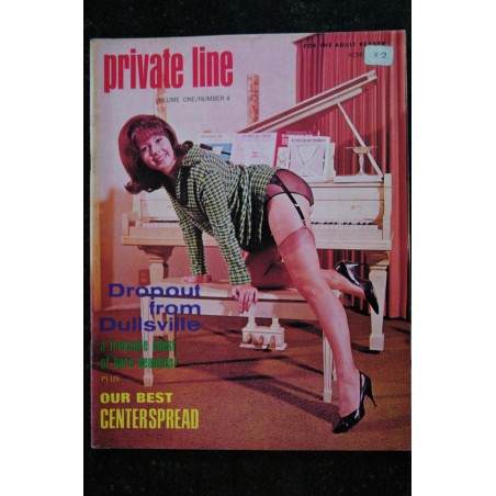 Private Line  Vol. 1 n° 8  -1968 - RARE - Dropout from Dullsville - chest of bare beauties - Erotic Vintage 70 pages