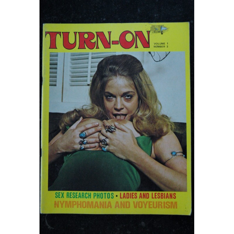 Turn-on  Vol. 1 n° 3  - 1974 - Rare - Ladies and Lesbians - Nymphomania & Voyeurism - Delta Publishing - Vintage Porno Adult