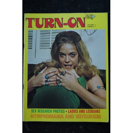 Turn-on  Vol. 1 n° 3  - 1974 - Rare - Ladies and Lesbians - Nymphomania & Voyeurism - Delta Publishing - Vintage Porno Adult