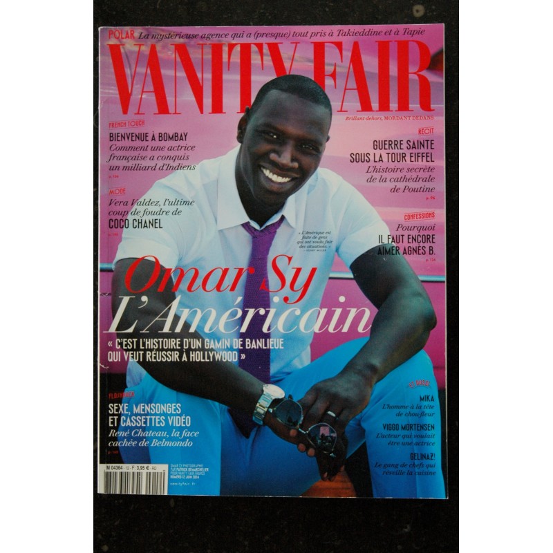 VANITY FAIR  12  Omar Sy  Cover + 14 p. - Notre-dame de Poutine - Coco Chanel - Agnès B  - 2014 06