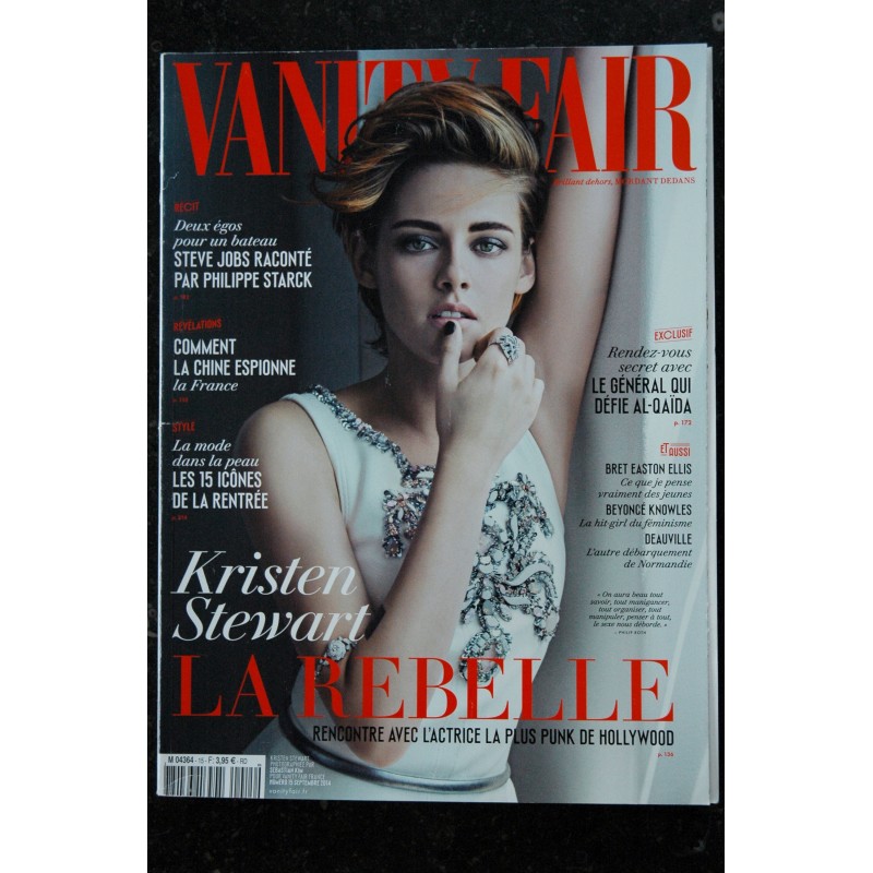 VANITY FAIR  15  Kristen Stewart  Cover + 16 p. - Beyonce - Steve Jobs   - 2014 09