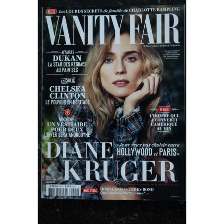 VANITY FAIR  29  Diane KRUGER Cover + 12 p. - Chelsea Clinton - DUKAN - Charlotte Rampling  - 2015 07