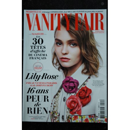 VANITY FAIR  35  Lily-Rose Cover + 10 p. - 30 Têtes d'affiche du cinéma français  - 2016 05