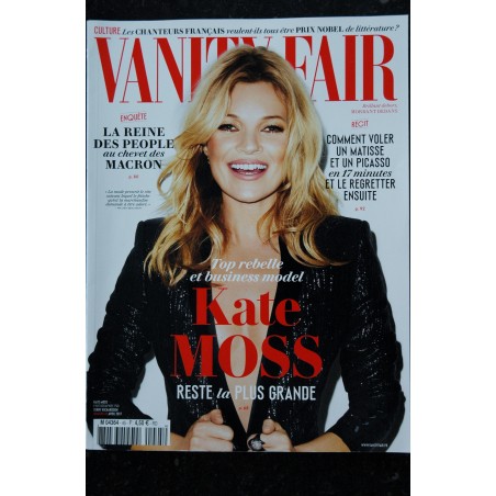 VANITY FAIR  45 Kate MOSS Cover + 12 p. - Reine des people au chevet des Macron   - 2017 04