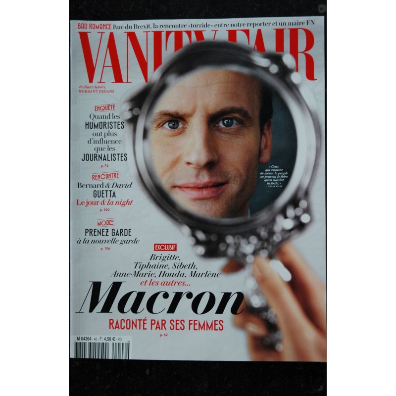 VANITY FAIR  46  MACRON raconté par se femmes Cover + 10 p. - Bernard & David GUETTA   - 2017 05