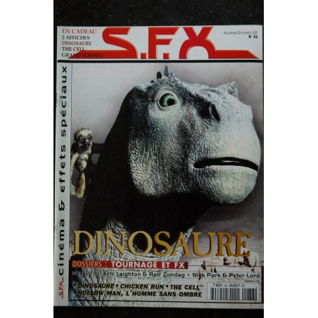 SFX 86 - DINOSAURE - Leigton Zondag - Chicken Run - Hollow Man + Affiches - 80 pages - 2000 11 SFX 86 - DINOSAURE - Leigton Zondag - Chicken Run - Hollow Man + Affiches - 80 pages - 2000 11