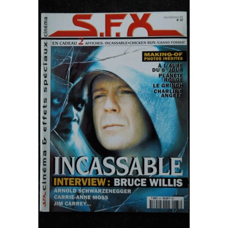 SFX 87 - Incassable Bruce Willis - Schwarzenegger Carrie-Anne Moss + Affiches - 80 pages - 2001 01 SFX 87 - Incassable Bruce Willis - Schwarzenegger Carrie-Anne Moss + Affiches - 80 pages - 2001 01