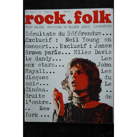 ROCK & FOLK 057 n° 57 OCTOBRE 1971 COUVERTURE GREEDENCE A AMSTERDAM