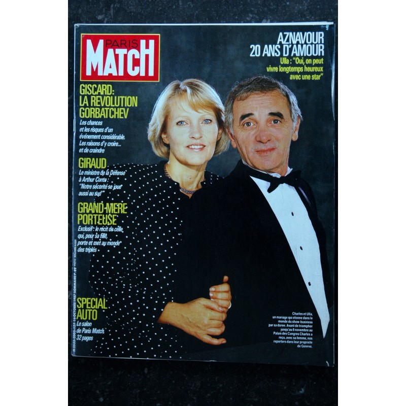 PARIS MATCH n° 2003  Aznavour Cover + 6 p. - Ornella Muti - Serge Lama - Harlem Desir - 200 pages -