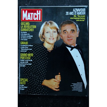 PARIS MATCH n° 2003  Aznavour Cover + 6 p. - Ornella Muti - Serge Lama - Harlem Desir - 200 pages -
