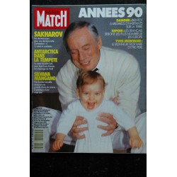 PARIS MATCH n° 2118  Yves Montand cover + 2 p. - Sylvie Vartan - Dick Rivers - HERGE - 124 pages - 28 décembre 1989