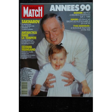 PARIS MATCH n° 2118  Yves Montand cover + 2 p. - Sylvie Vartan - Dick Rivers - HERGE - 124 pages - 28 décembre 1989