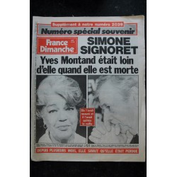 France Dimanche 2039 30 sept. au 6 oct. 1985 Simone Signoret Numéro Spécial Souvenir