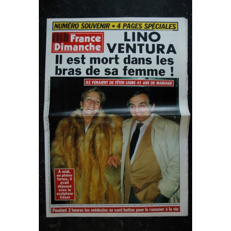 France Dimanche 2147 26 oct. au 1 nov. 1987  Lino Ventura - Numéro Souvenir 4 pages Spéciales