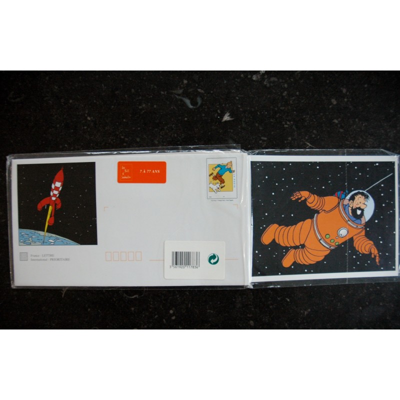 Tintin - Enveloppes timbrées illustrées et carte de correspondance assorties