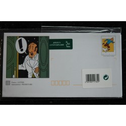 Tintin - Enveloppe timbrée illustrée et carte de correspondance assortie - Les Prêt à Souhaiter