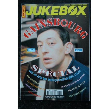 JUKEBOX  131  1998 08 - GAINSBOURG Spécial 1958 - 1998 - Poster S. Gainsbourg - 84 pages