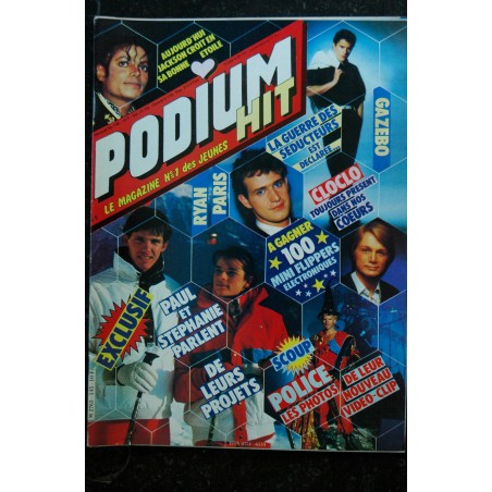 PODIUM HIT 145 MARS 1984 Michael JACKSON  GAZEBO POLICE SOPHIE MARCEAU + POSTERS LIO CLAUDE FRANCOIS JOHNNY HALLYDAY