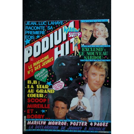 PODIUM HIT 131 JANVIER 1983 E.T. KIM WILDE JOHNNY HALLYDAY BRIGITTE BARDOT + POSTERS MARILYN MONROE PODIUM HIT 131 JANVIER 1983 E.T. KIM WILDE JOHNNY HALLYDAY BRIGITTE BARDOT + POSTERS MARILYN MONROE
