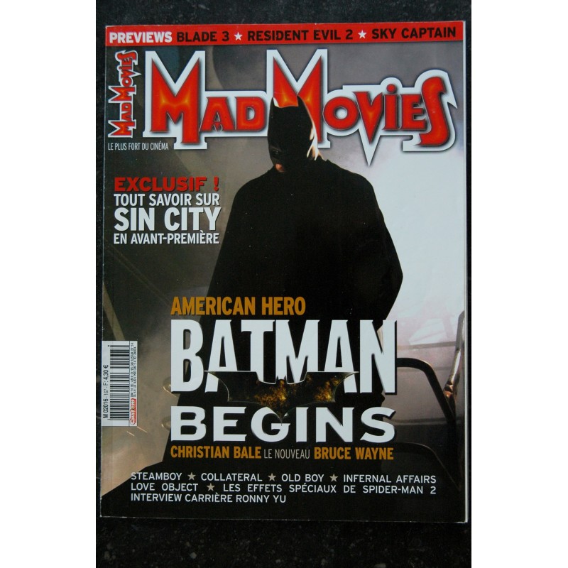 Ciné Fantastique MAD MOVIES  n°167  2004 09  BATMAN BEGINS - Sin City - Steamboy - Collateral Old Boy