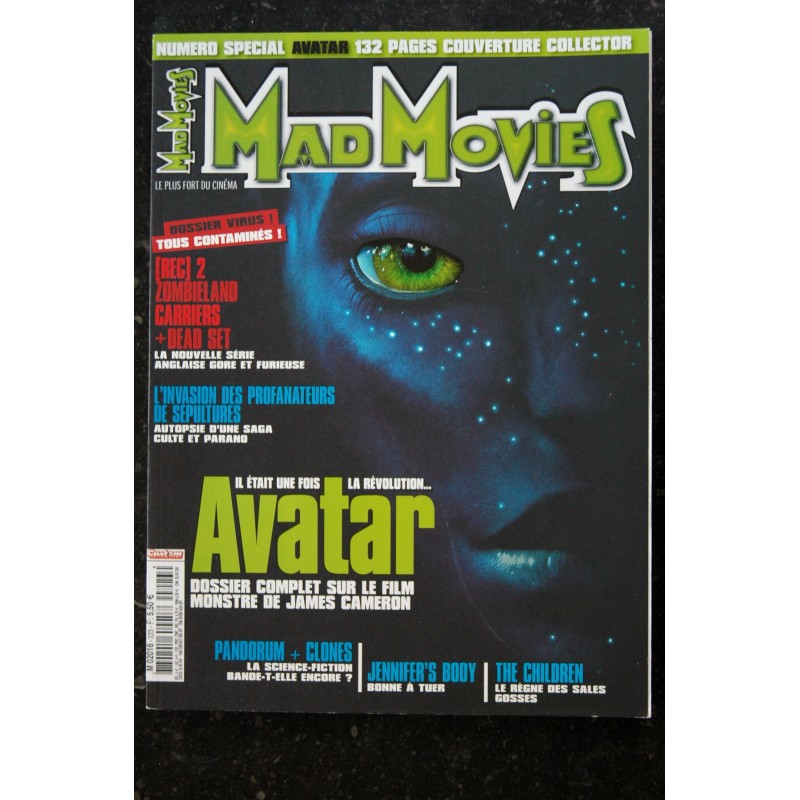 Ciné Fantastique MAD MOVIES  n°223  2009 10  AVATAR couverture Collector - Dossier virus tous contaminés - 132 pages