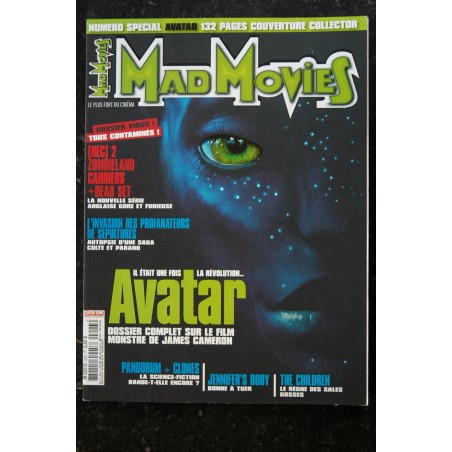 Ciné Fantastique MAD MOVIES  n°223  2009 10  AVATAR couverture Collector - Dossier virus tous contaminés - 132 pages