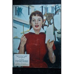 ELLE   423  18 janvier1954 - Brigitte Bardot Cover + 3 p.  l'Invitation au chateau - Gélin Brasseur - 68 pages FASHION VINTAGE