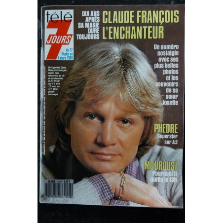 Télé 7 Jours  1448 27 fév. au 4 mars 1988  Claude François l'enchanteur cover + 7 p. - Brigitte Fossey