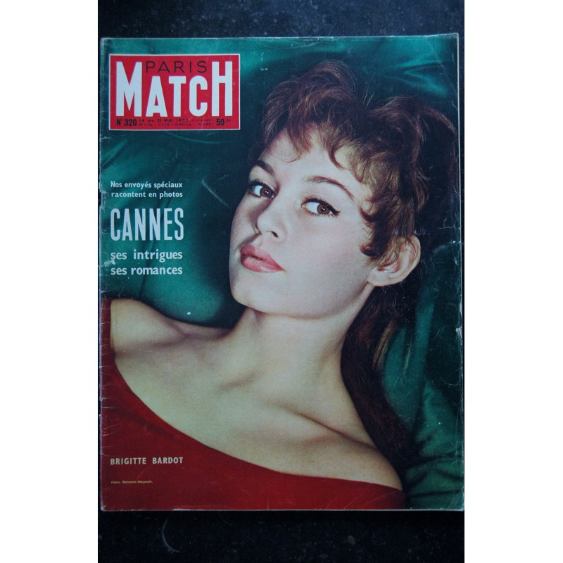 PARIS MATCH N°  320 14 au 20 mai 1955 BRIGITTE BARDOT Cover