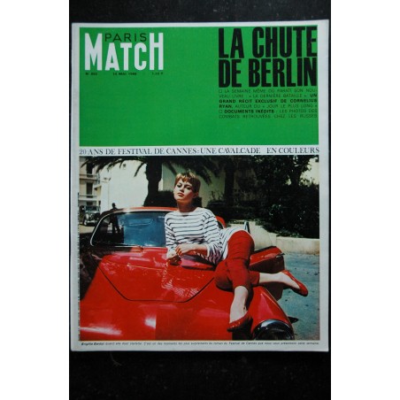 PARIS MATCH N°  892 14 mai 1966   Brigitte Bardot cover + 2 p. - Festival de Cannes