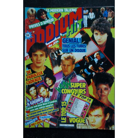PODIUM HIT 161 JUILLET 1985 JEAN-JACQUES GOLDMAN KAREN CHERYL SADE TELEPHONE BERGER HALLYDAY + POSTER BILLY IDOL