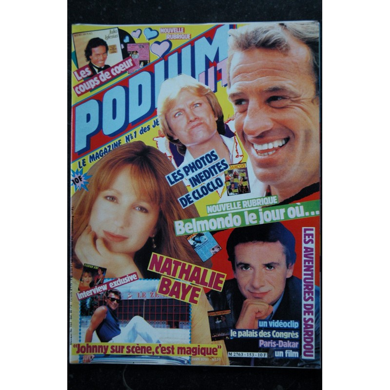 PODIUM HIT 153  novembre 1984  Claude FRANCOIS BELMONDO  Nathalie BAYE  JOHNNY  SARDOU