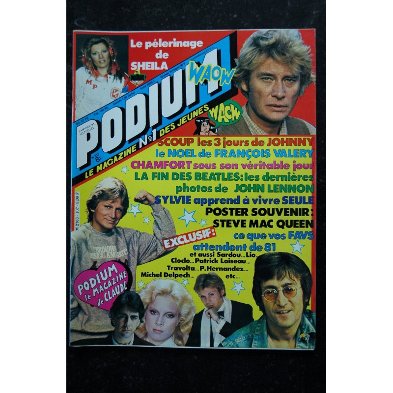 PODIUM HIT 106 DECEMBRE 1980 SHEILA STEVE MAC QUEEN DALIDA EDDY MITCHELL + POSTERS JOHN TRAVOLTA ALAIN BASHUNG