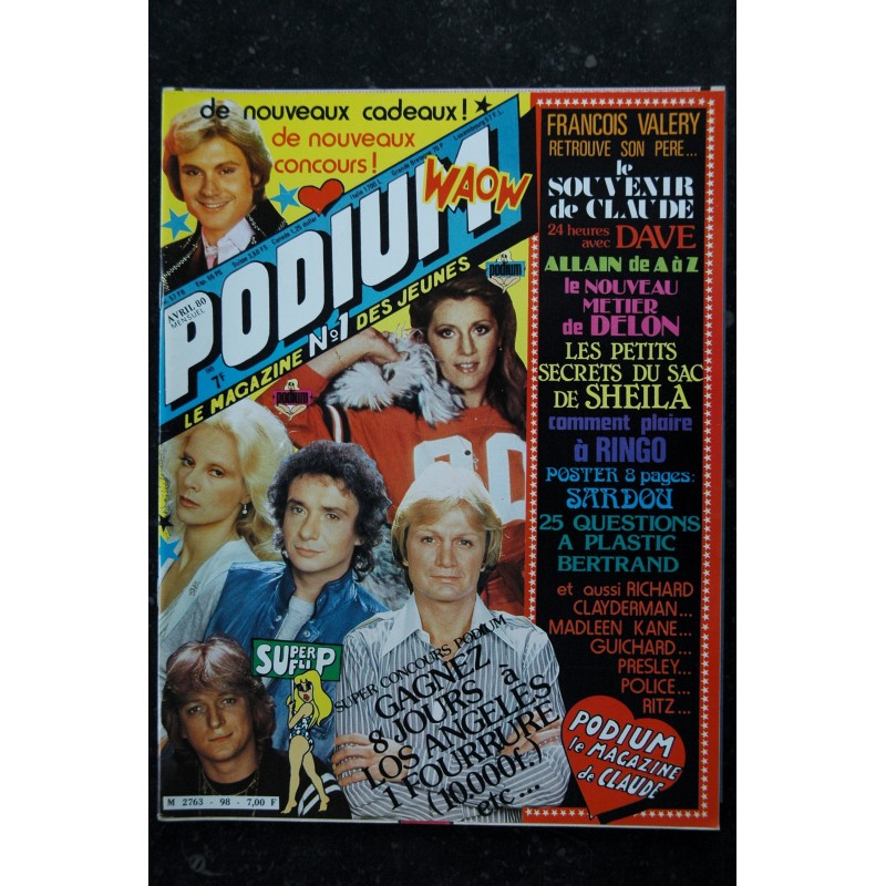 PODIUM n° 98 François Valéry Cloclo Dave Delon Sheila Sardou Plastic Bertrand - Posters voir détail - 1980 04
