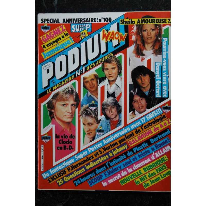 PODIUM n°100  Sheila Cloclo Danyel Gerard Vartan Balavoine- Posters voir détail - 1980 06