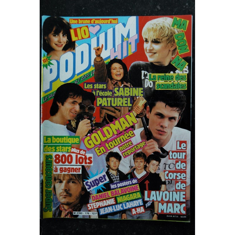 PODIUM HIT 175  septembre 1986  Madonna Paturel Goldman Lavoine Balavoine Niagara