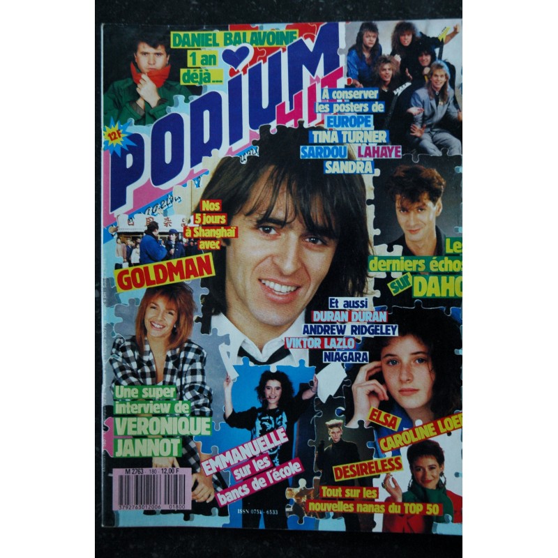 PODIUM HIT 178  décembre 1986 Emmanuelle BEART A - HA GOLDMAN DELON Charlotte & SERGE LAHAYE