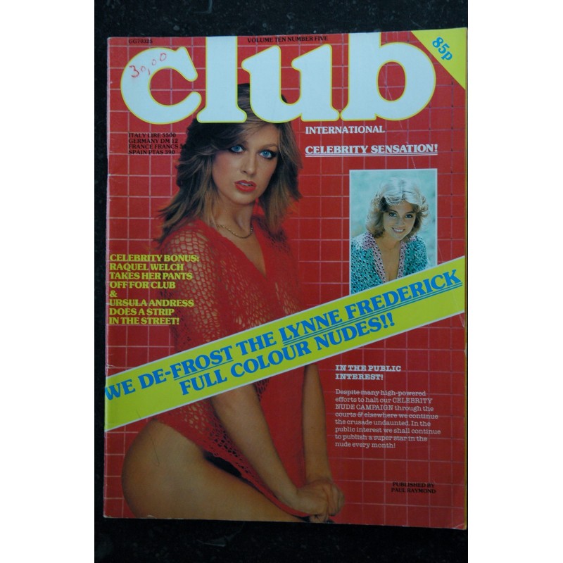 Club International Uk Vol. 10 N° 05 RAQUEL WELCH  URSULA ANDRESS  + Photos : Fanny   Michel Moreau