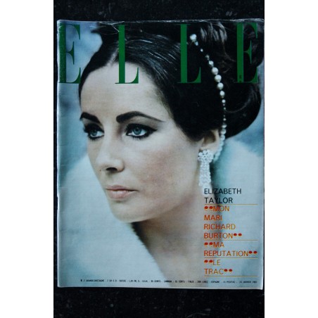 ELLE   994 07 janvier 1965  Vive 1965 Elizabeth TAYLOR + 8 p. Maurice BIRAUD Patricia BLONDEL  - 102 pages FASHION VINTAGE