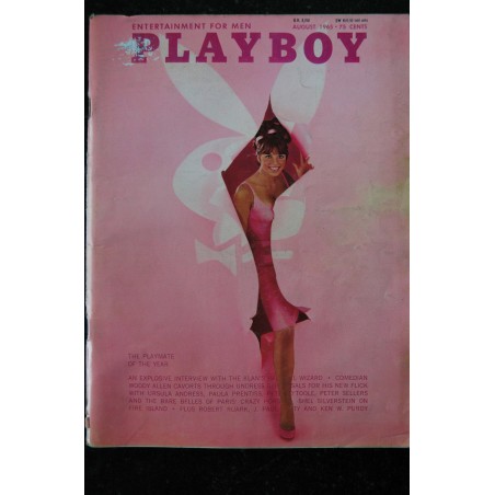 PLAYBOY US 1965 08 WOODY ALLEN URSULA ANDRESS PAULA PRENTISS CRAZY HORSE LANNIE BALCOM INTERVIEW ROBERT SHELTON