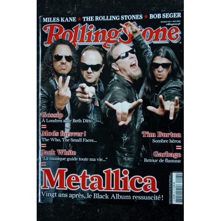 ROLLING STONE 43 MAI 2012 COVER METALLICA GOSSIP JACK WHITE TIM BURTON GARBAGE THE ROLLING STONES