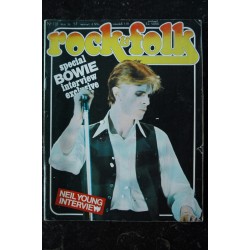 ROCK & FOLK 112 MAI 1976 COVER DAVID BOWIE SPECIAL INTERVIEW + POSTER NEIL YOUNG INTERVIEW